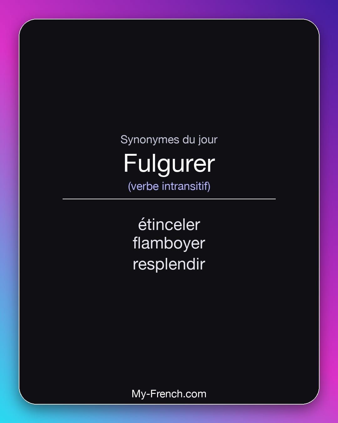 Synonymes de « fulgurer »