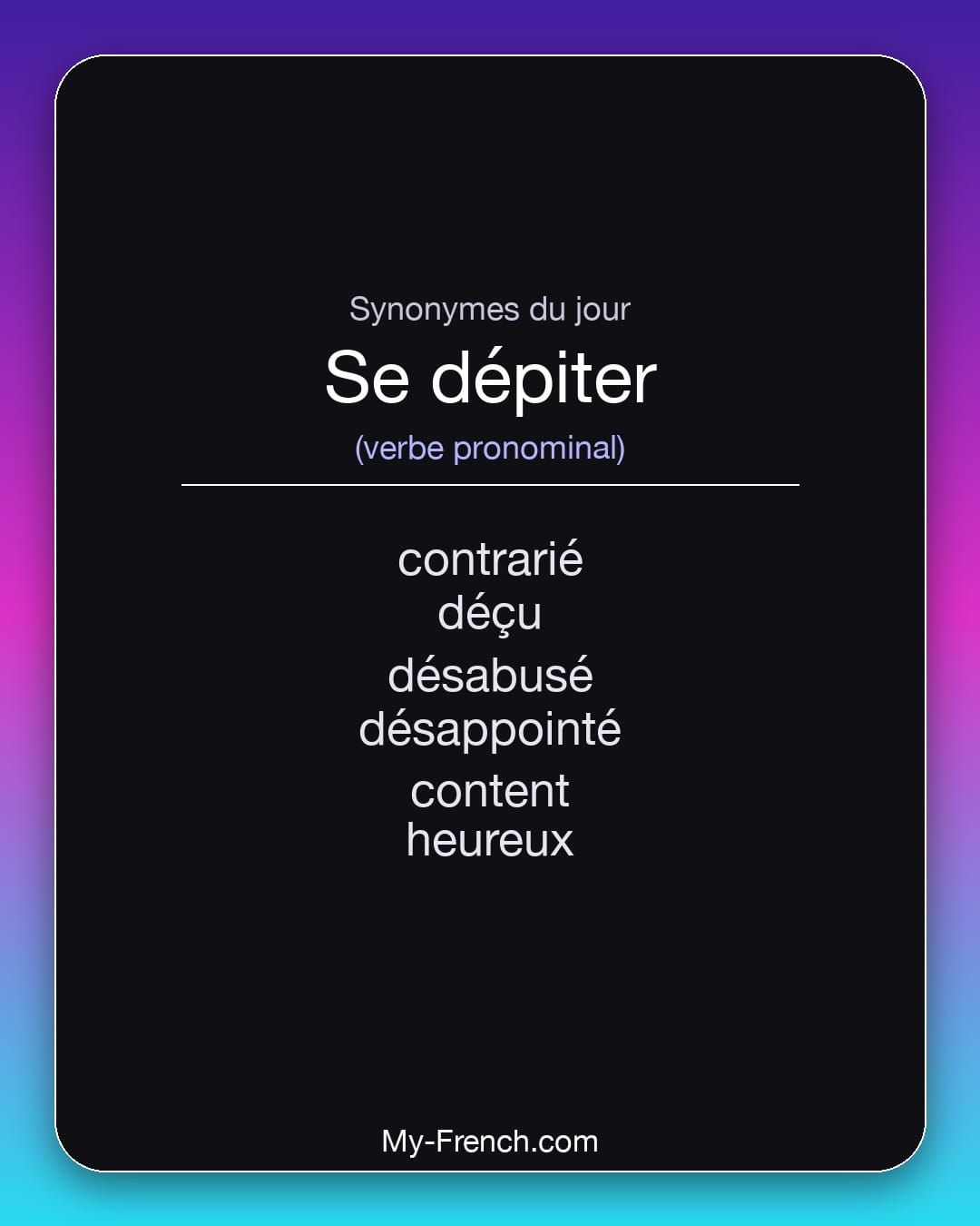 Synonymes de « se dépiter »