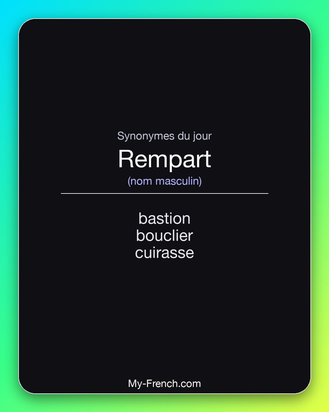 Synonymes de « rempart »