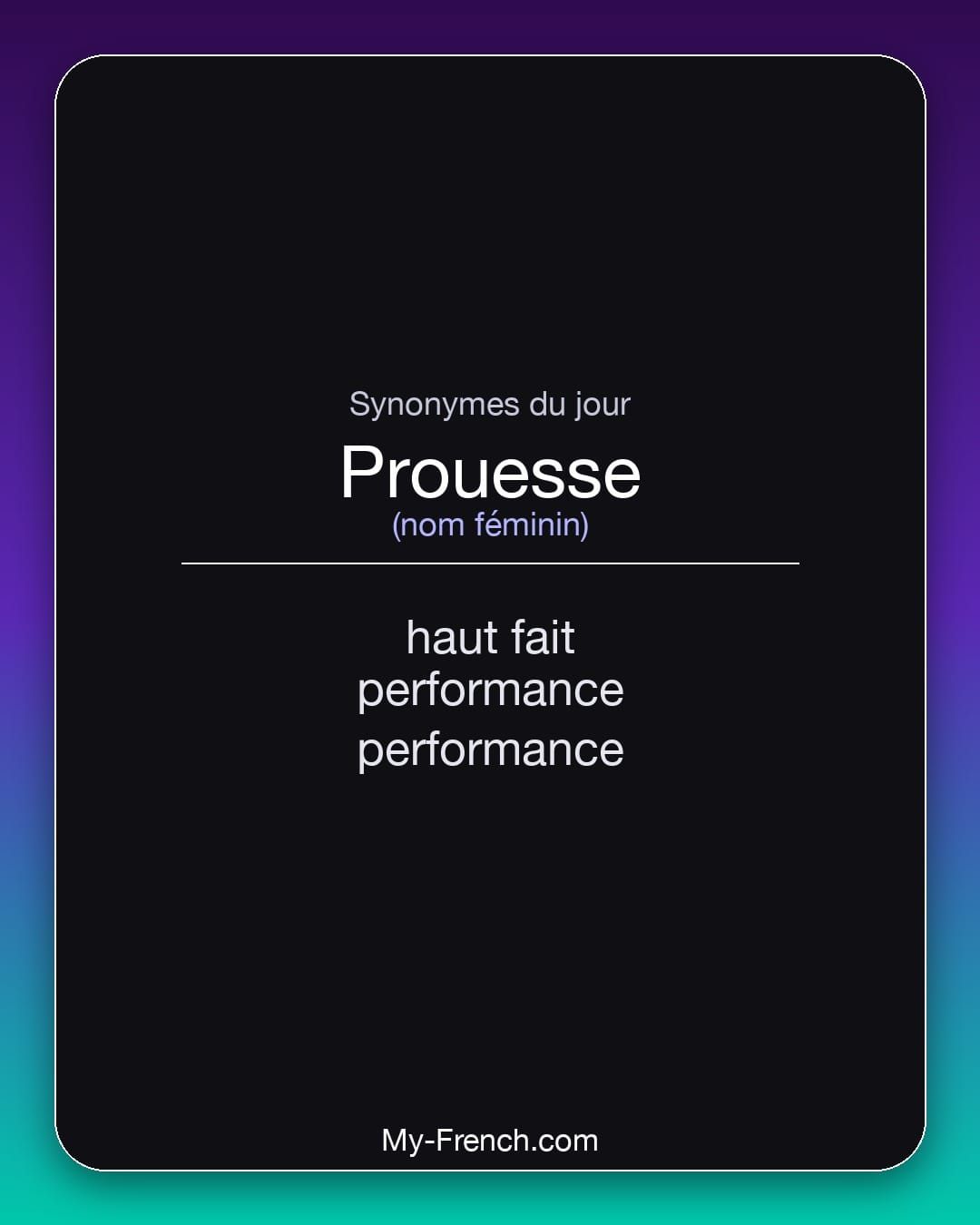 Synonymes de « prouesse »
