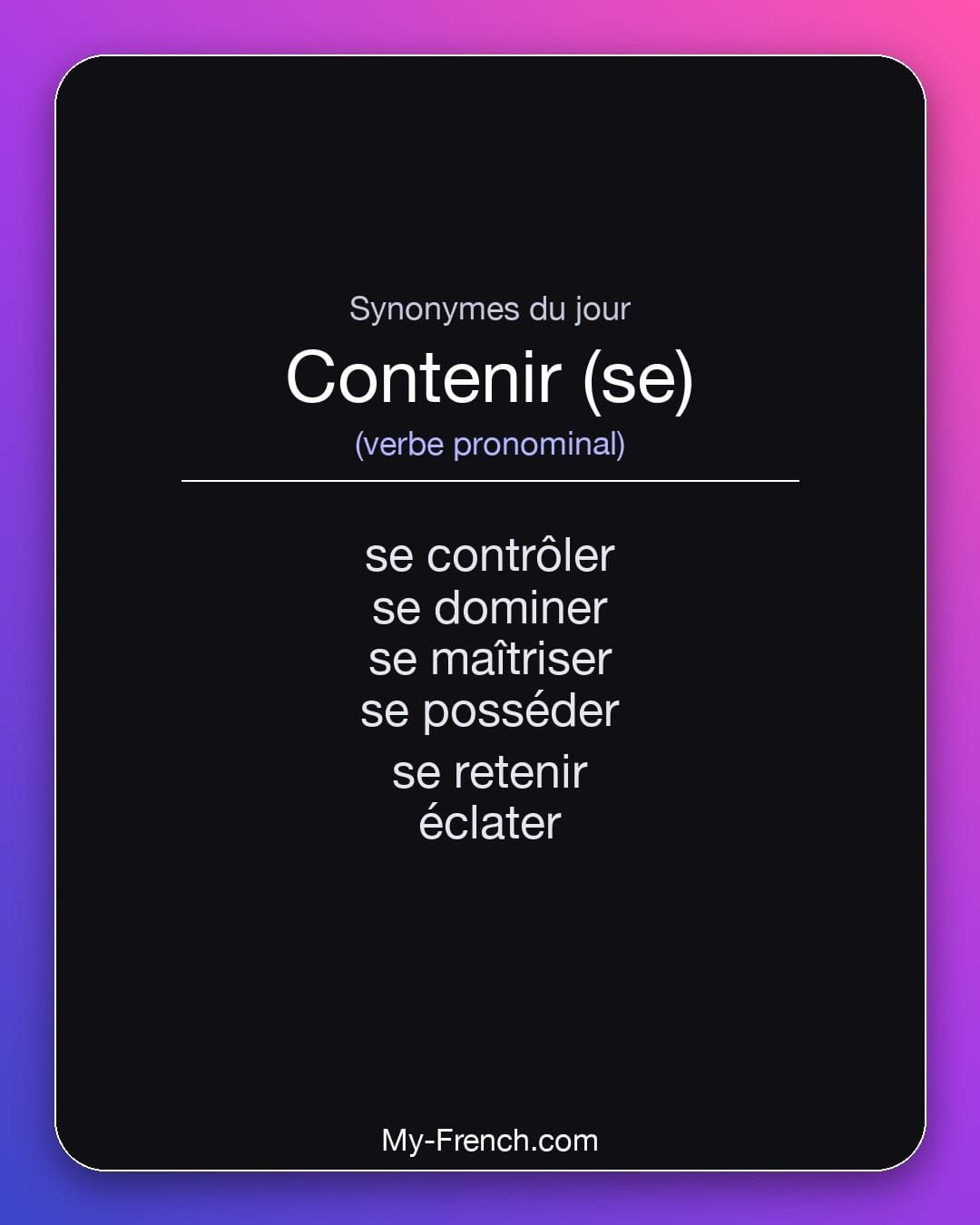 Synonymes de « contenir (se) »
