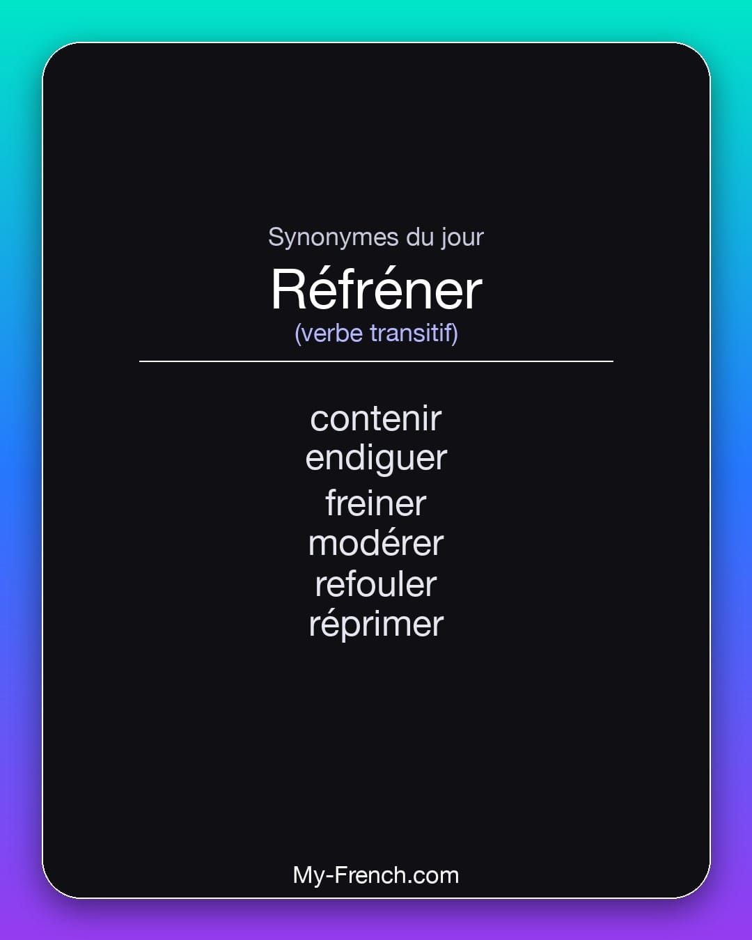Synonymes de « réfréner »