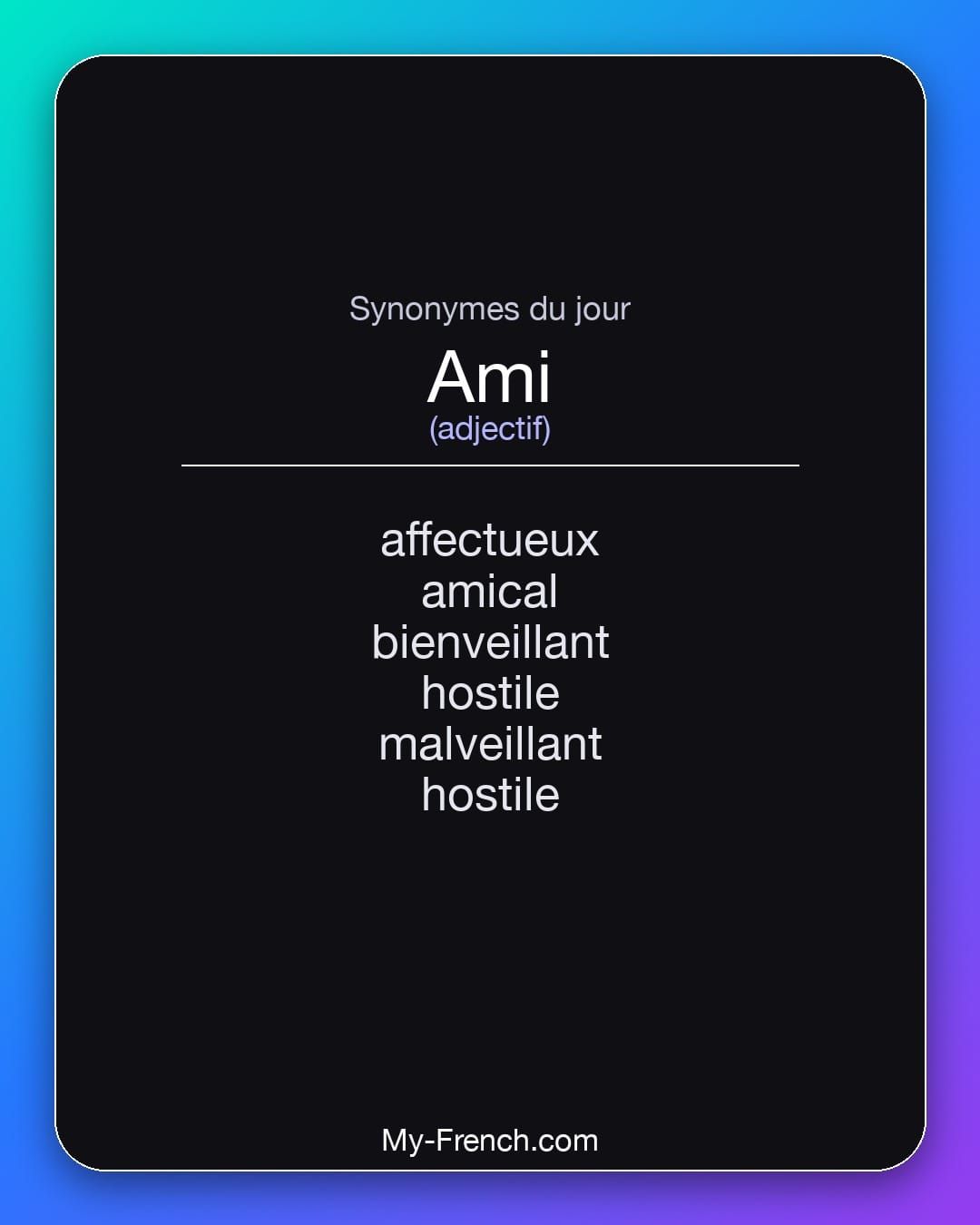 Synonymes de « ami »