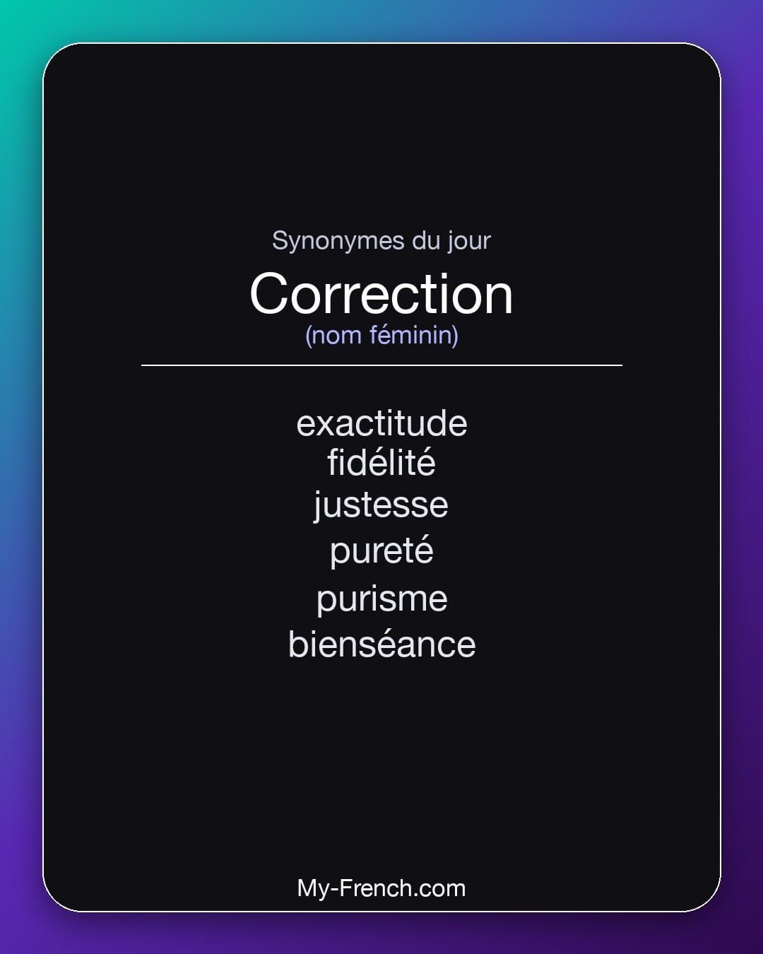 Synonymes de « correction »