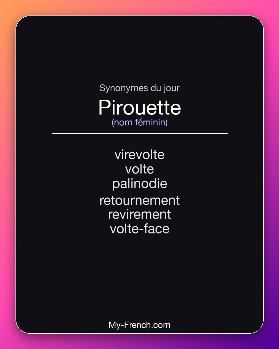 Synonymes de « pirouette »