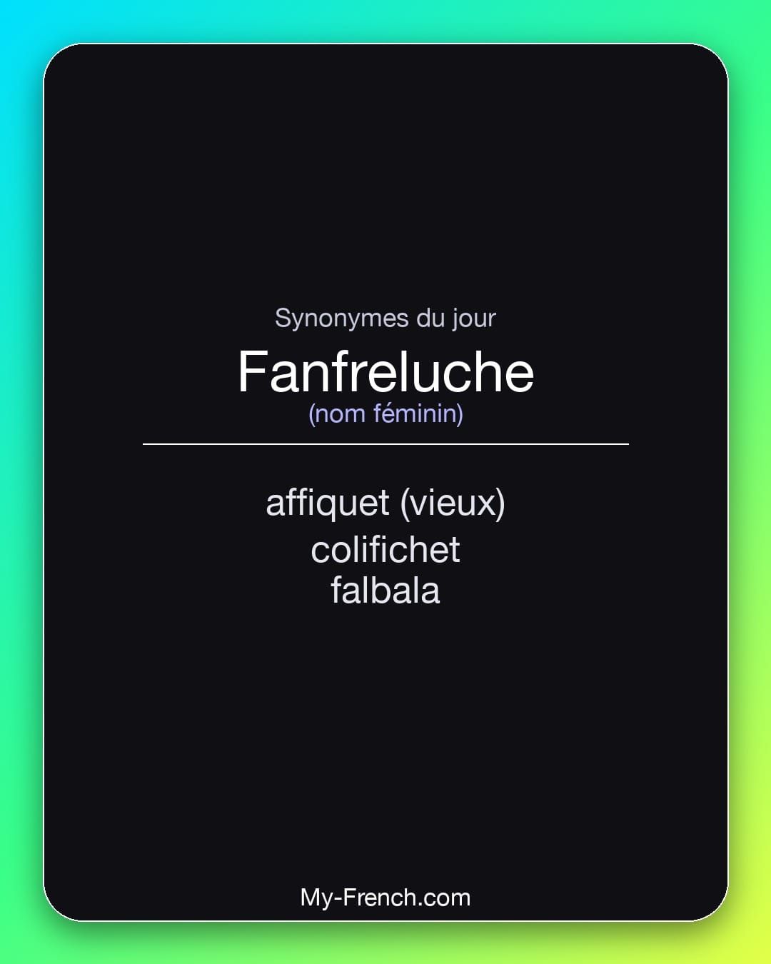 Synonymes de « fanfreluche »
