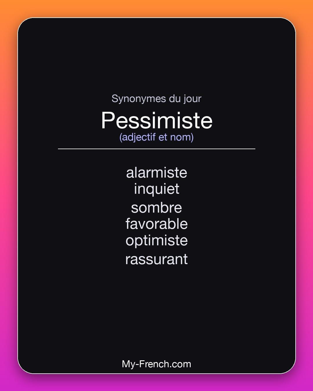 Synonymes de « pessimiste »