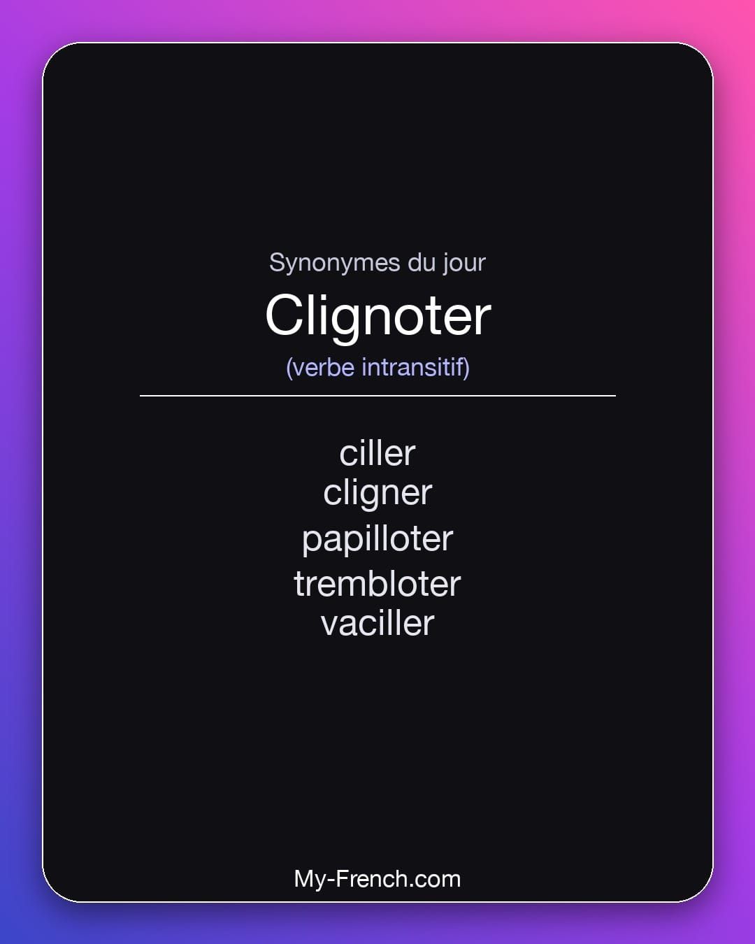 Synonymes de « clignoter »