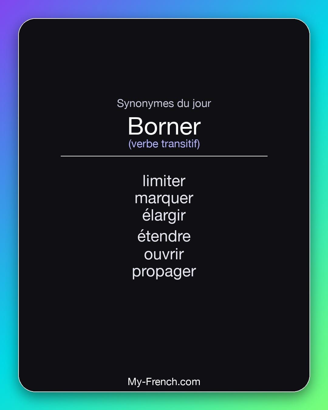 Synonymes de « borner »