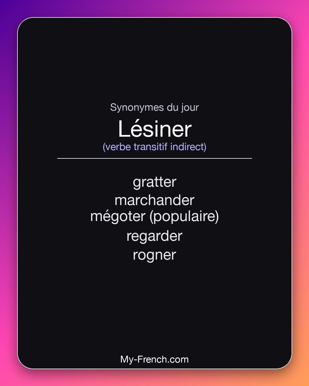Synonymes de « lésiner »