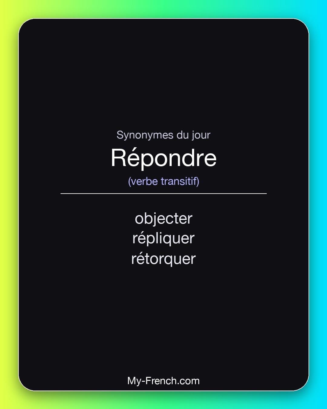 Synonymes de « répondre »