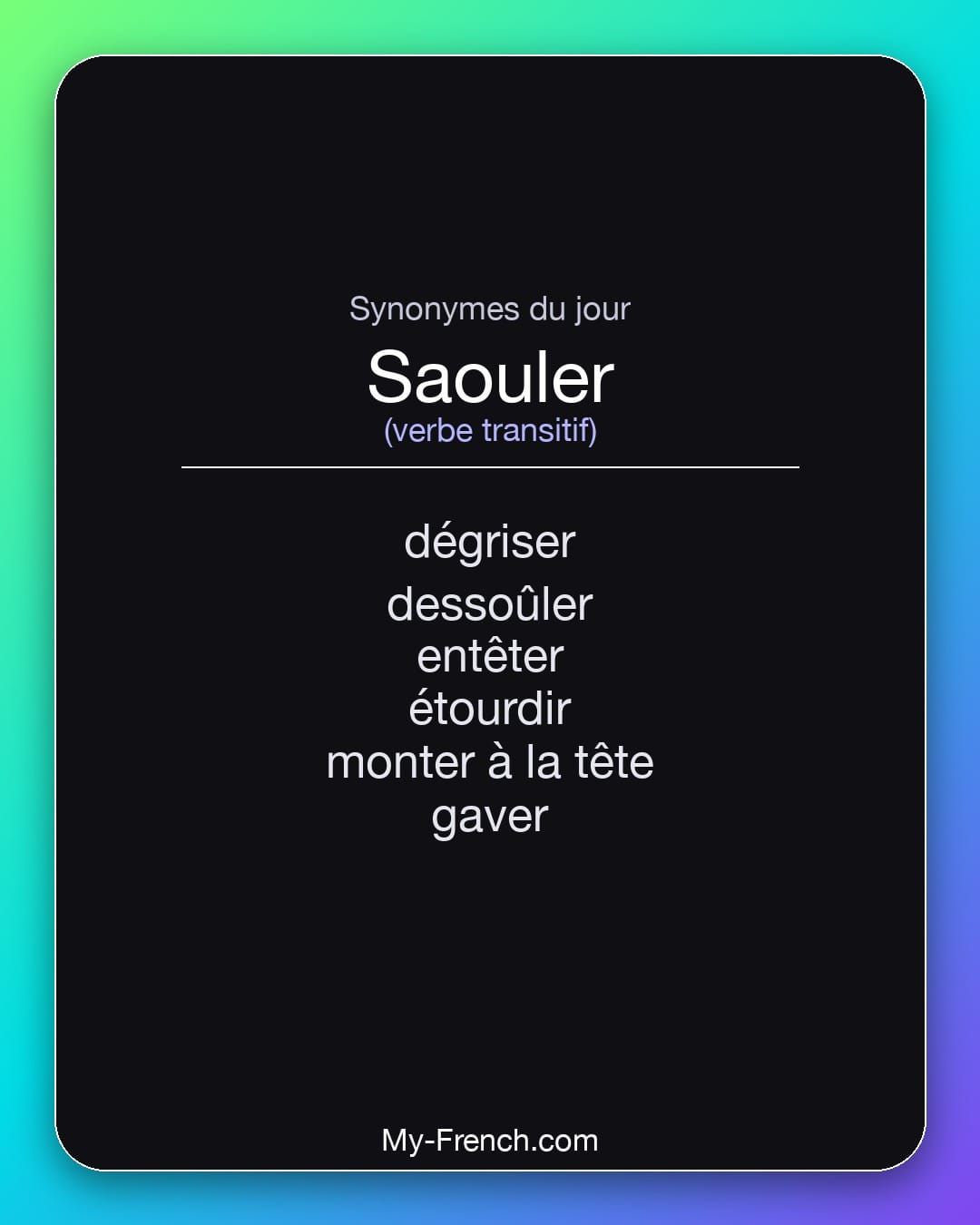 Synonymes de « saouler »