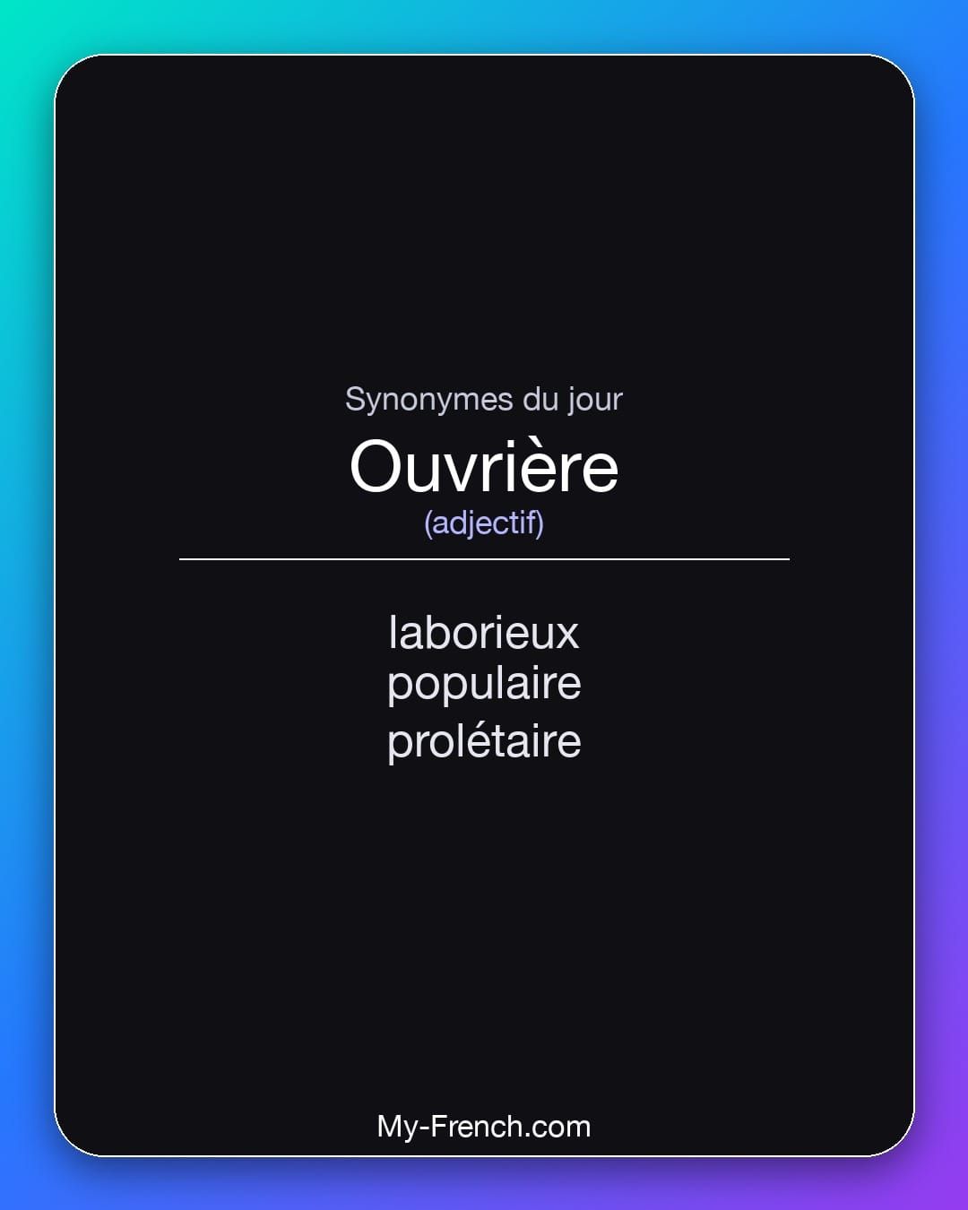 Synonymes de « ouvrière »