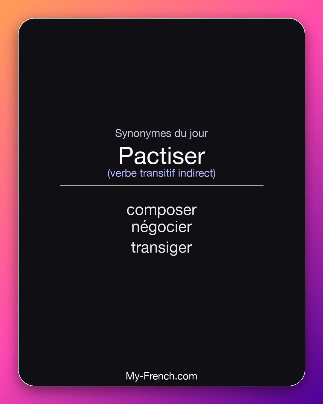 Synonymes de « pactiser »