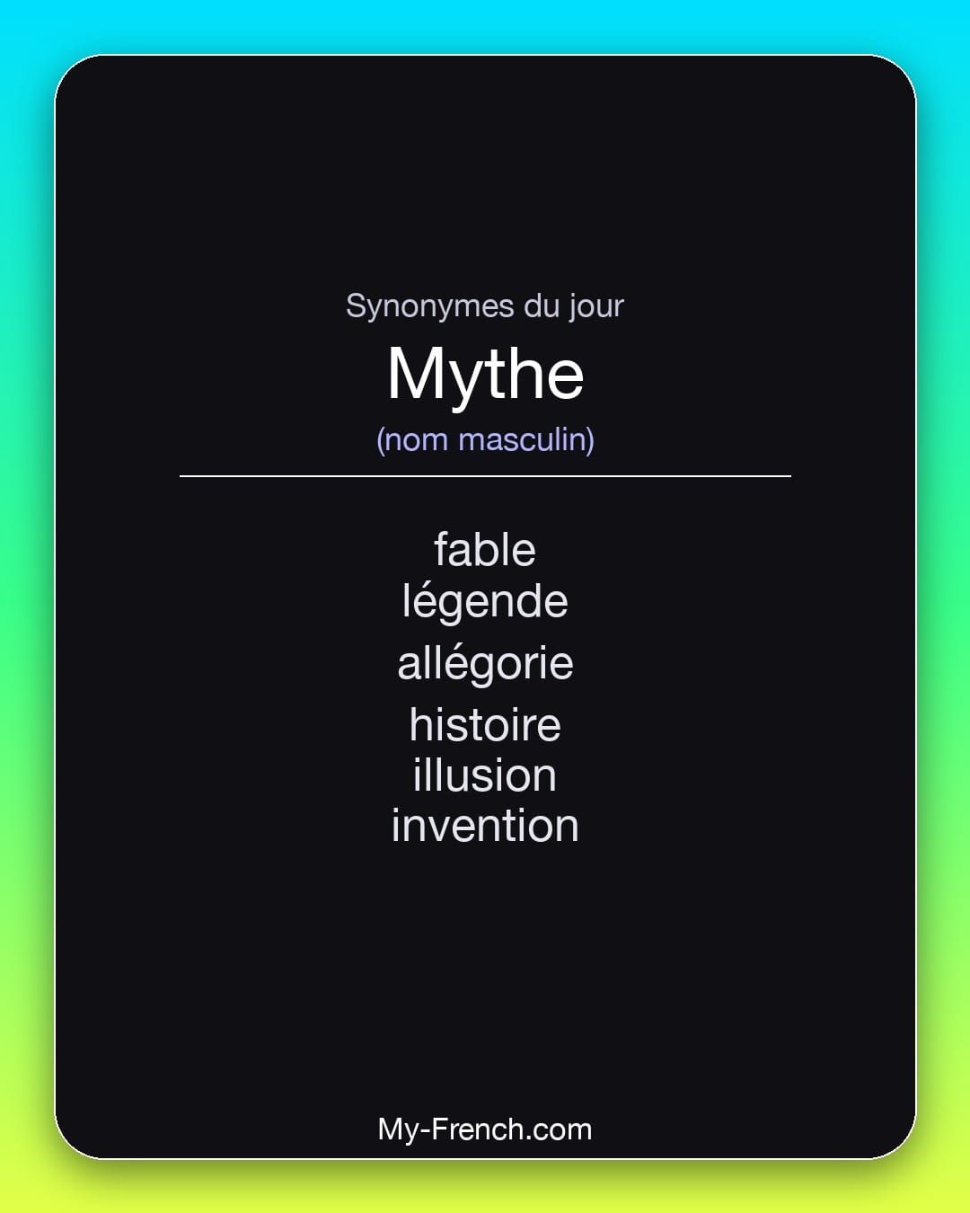 Synonymes de « mythe »