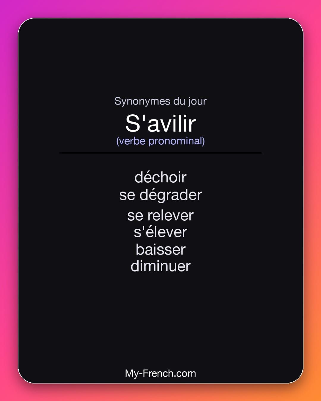 Synonymes de « s'avilir »