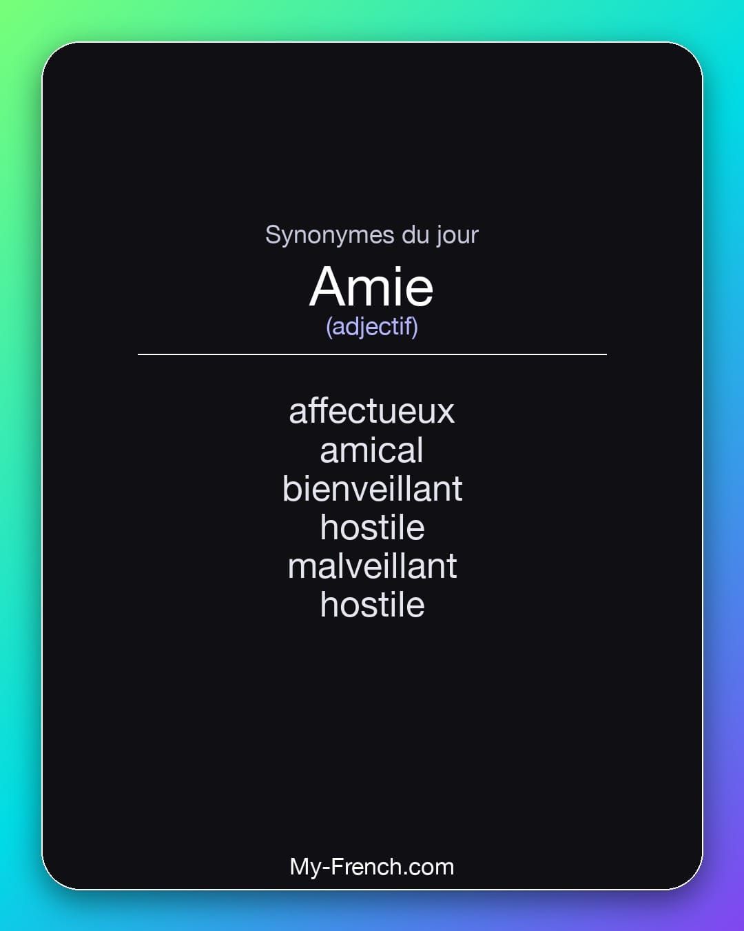 Synonymes de « amie »