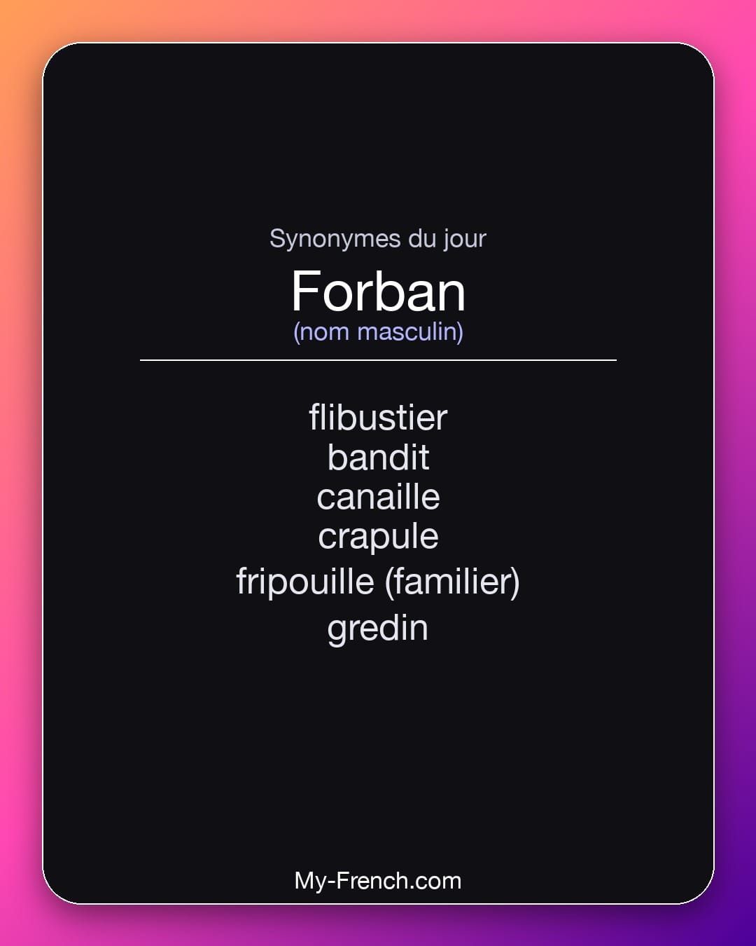 Synonymes de « forban »