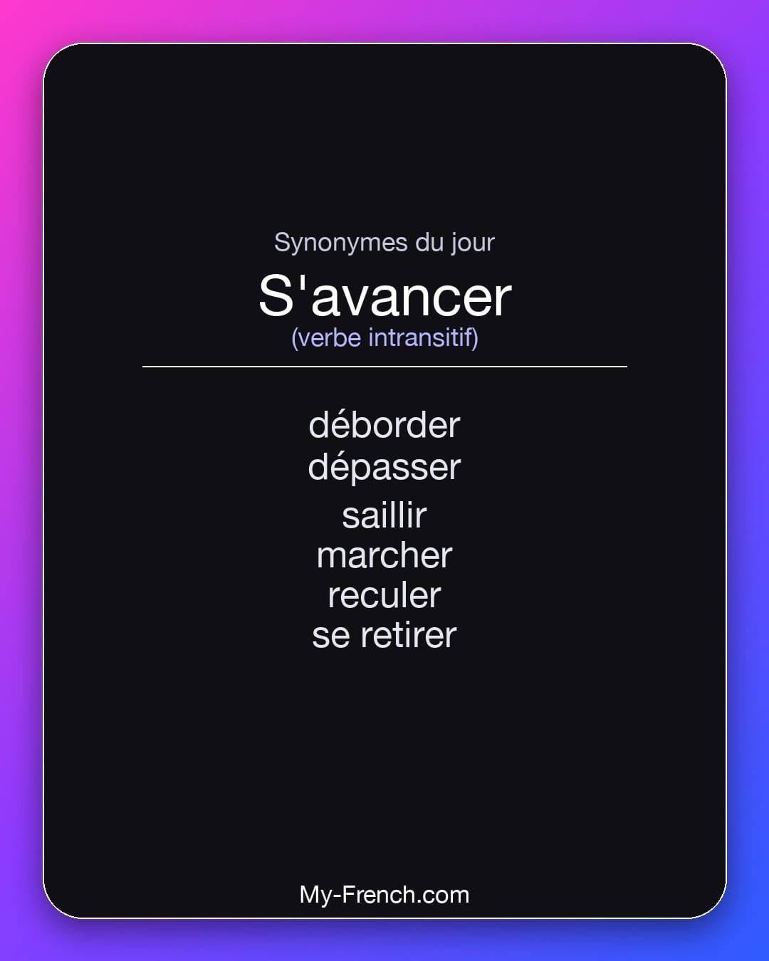 Synonymes de « s'avancer »