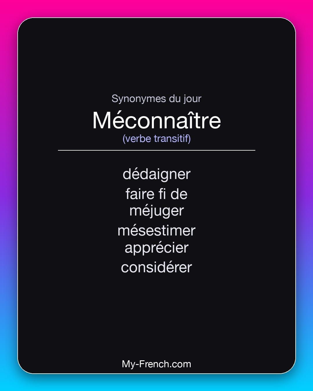 Synonymes de « méconnaître »
