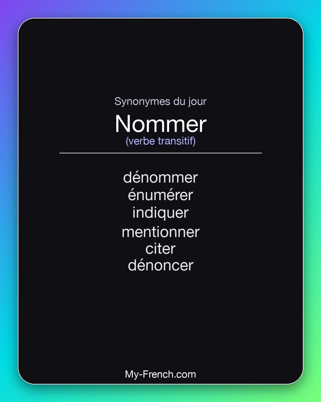 Synonymes de « nommer »