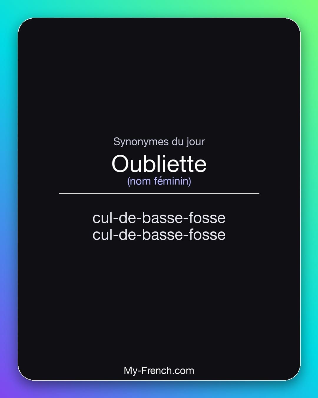 Synonymes de « oubliette »