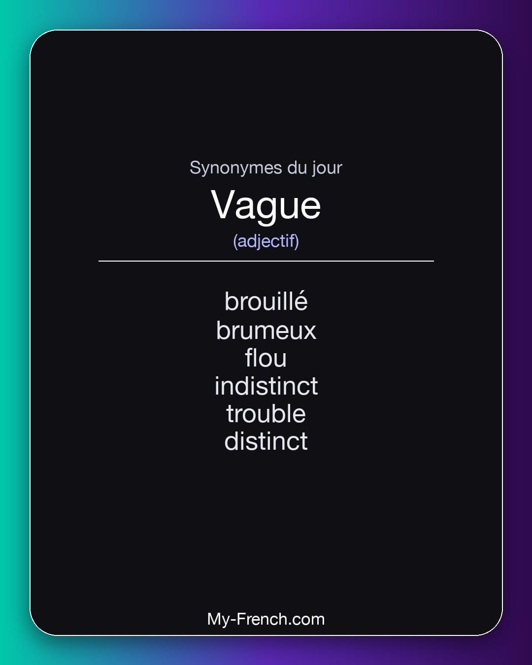 Synonymes de « vague »