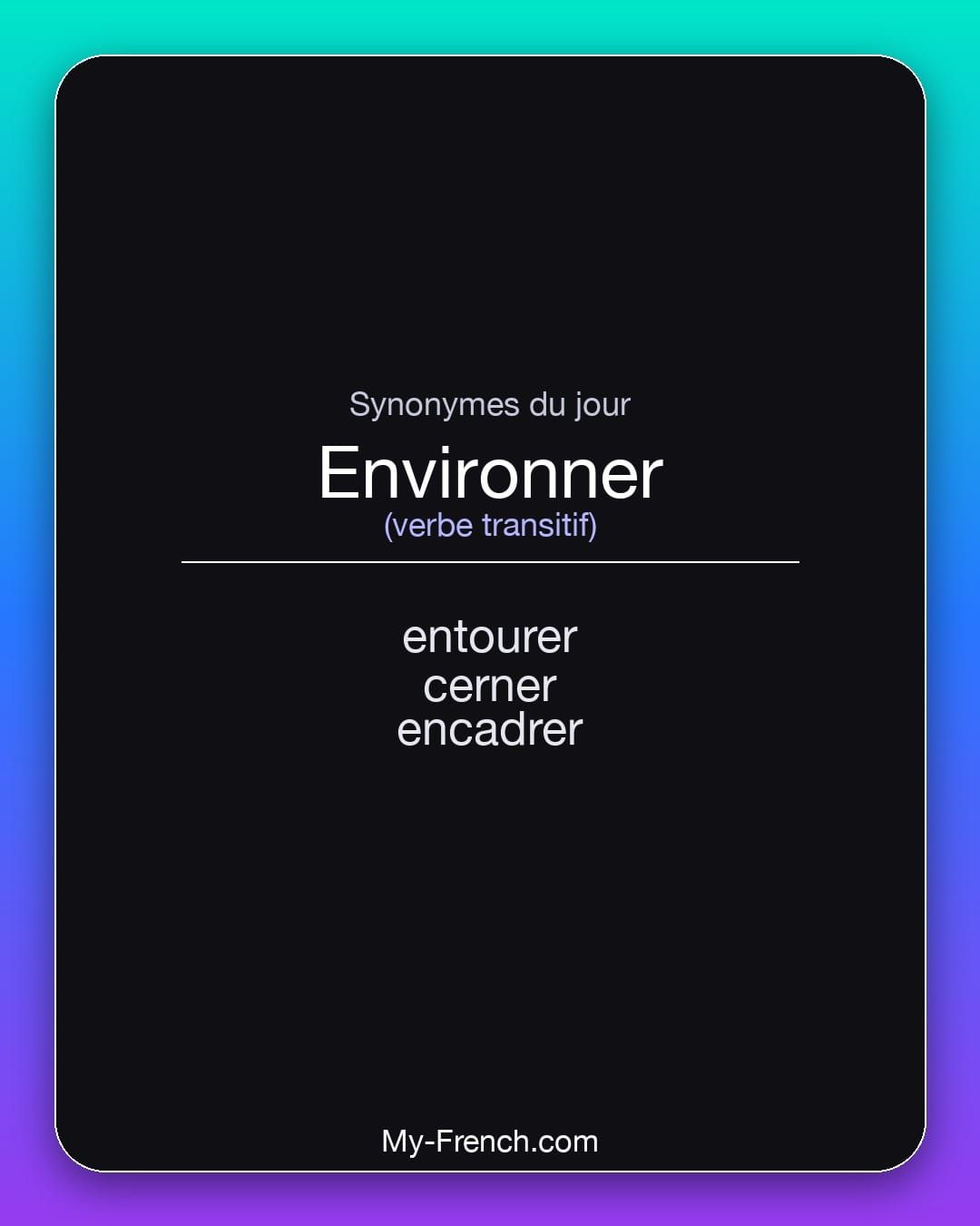 Synonymes de « environner »