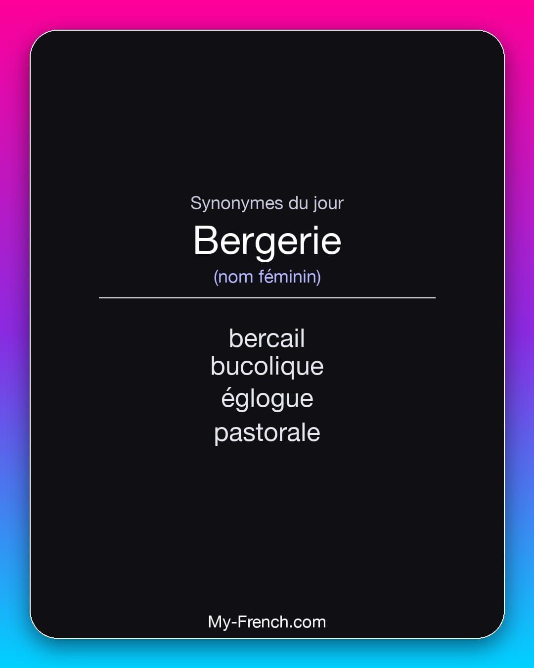 Synonymes de « bergerie »