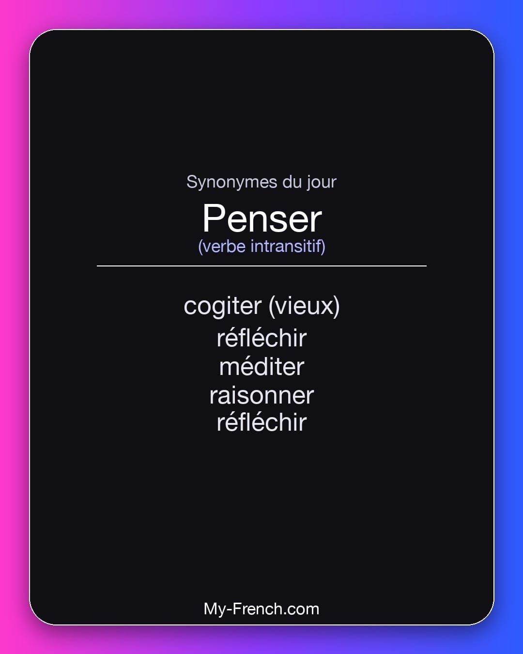 Synonymes de « penser »