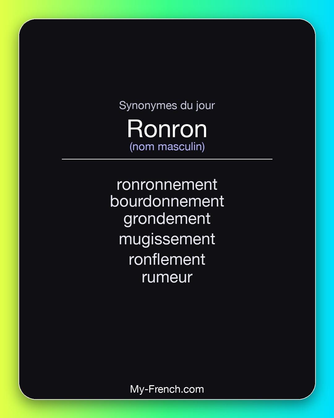 Synonymes de « ronron »