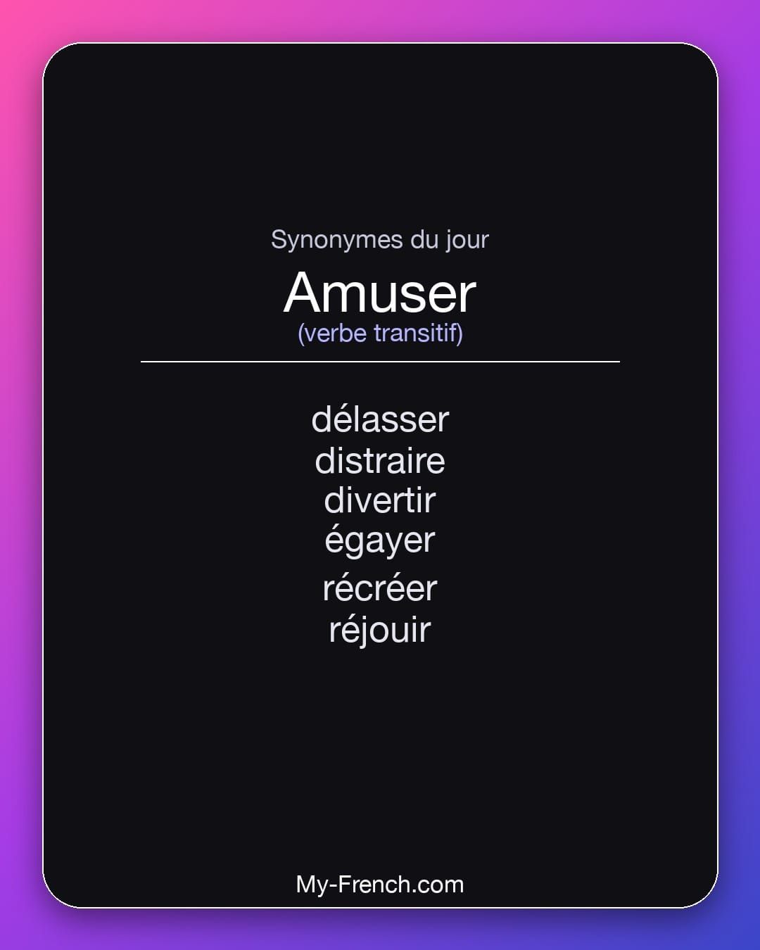 Synonymes de « amuser »