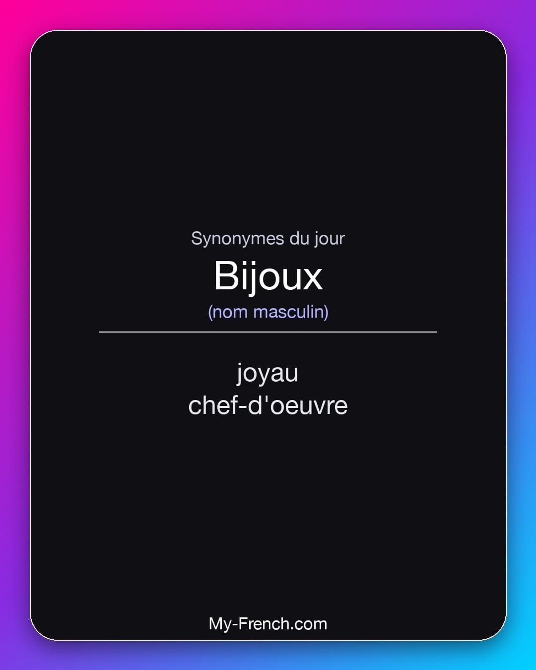 Synonymes de « bijoux »
