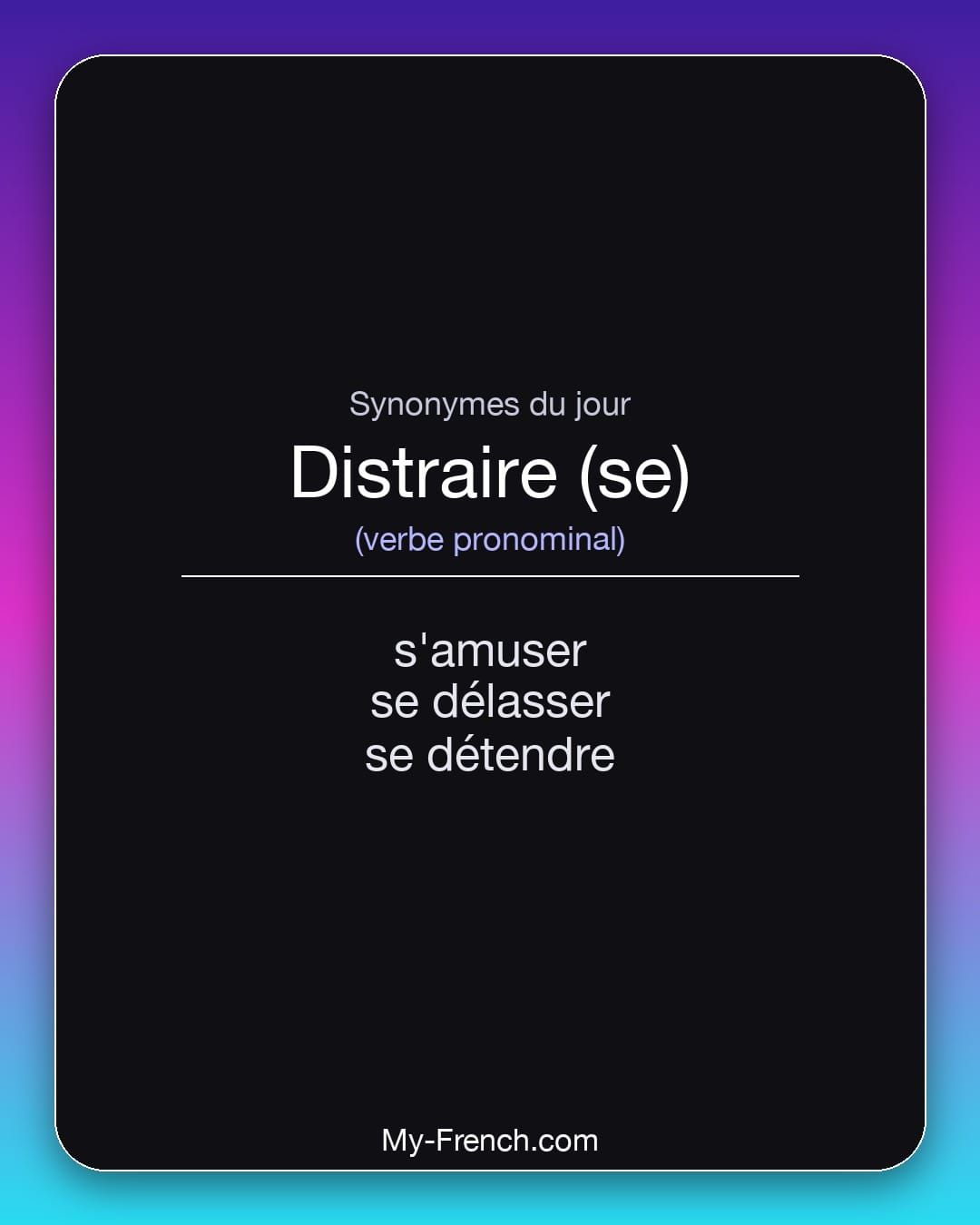 Synonymes de « distraire (se) »