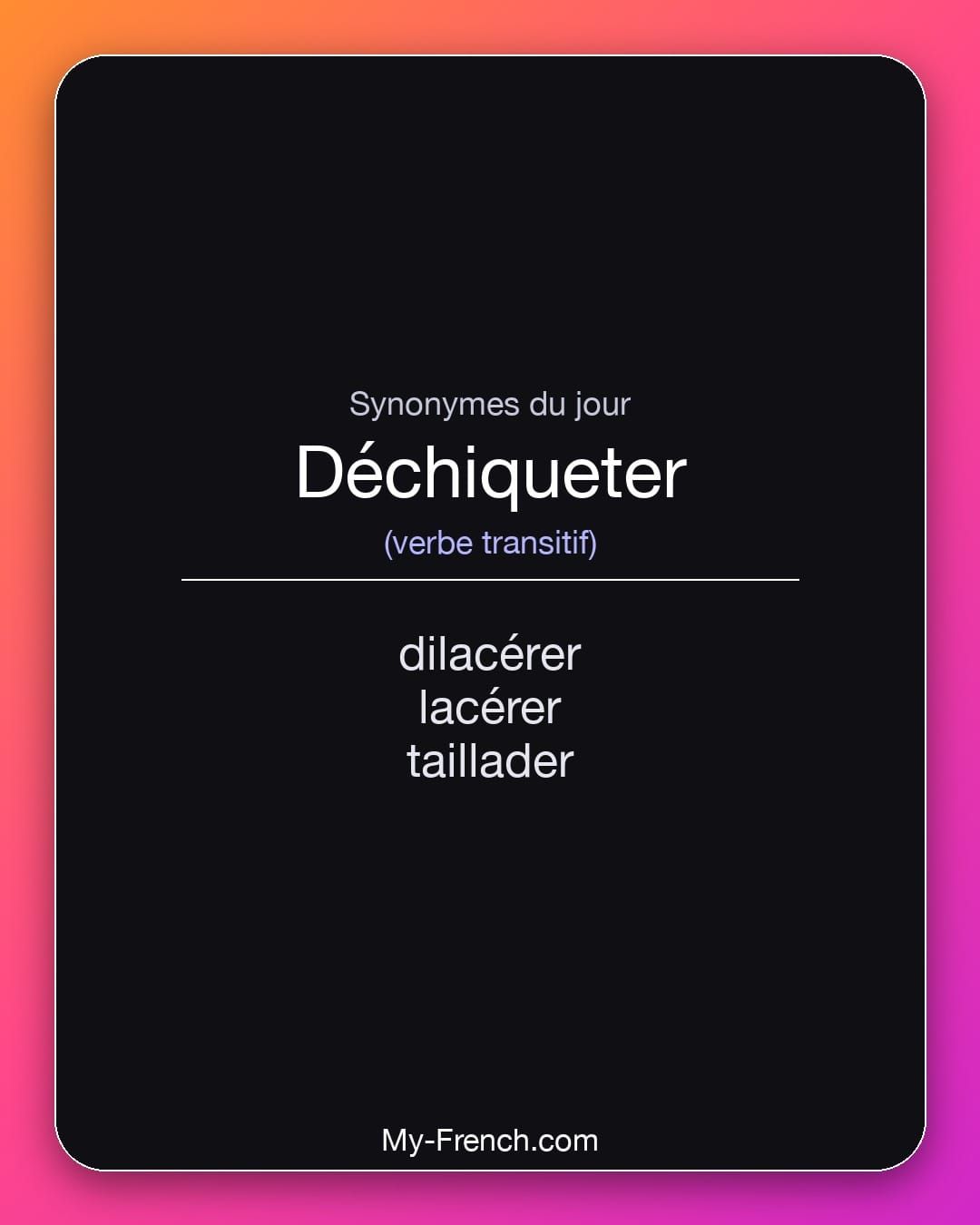 Synonymes de « déchiqueter »