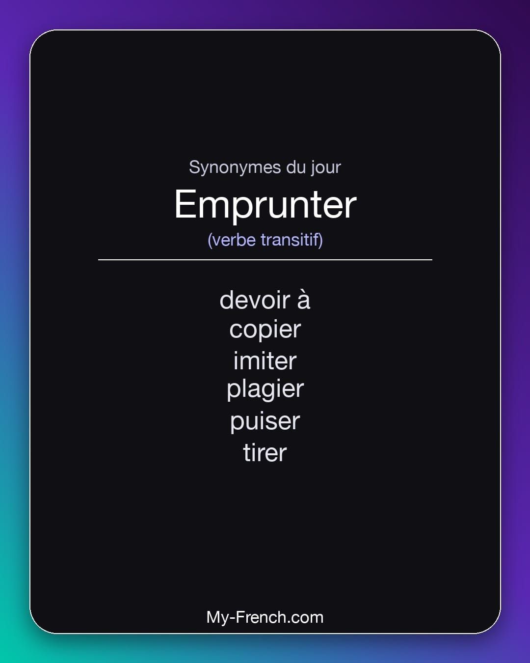 Synonymes de « emprunter »