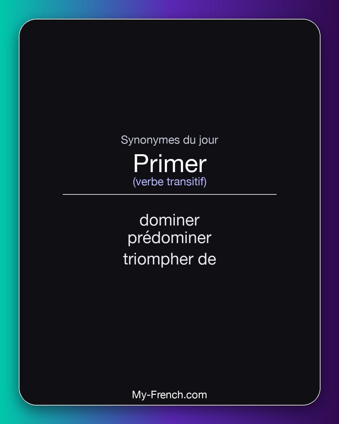 Synonymes de « primer »