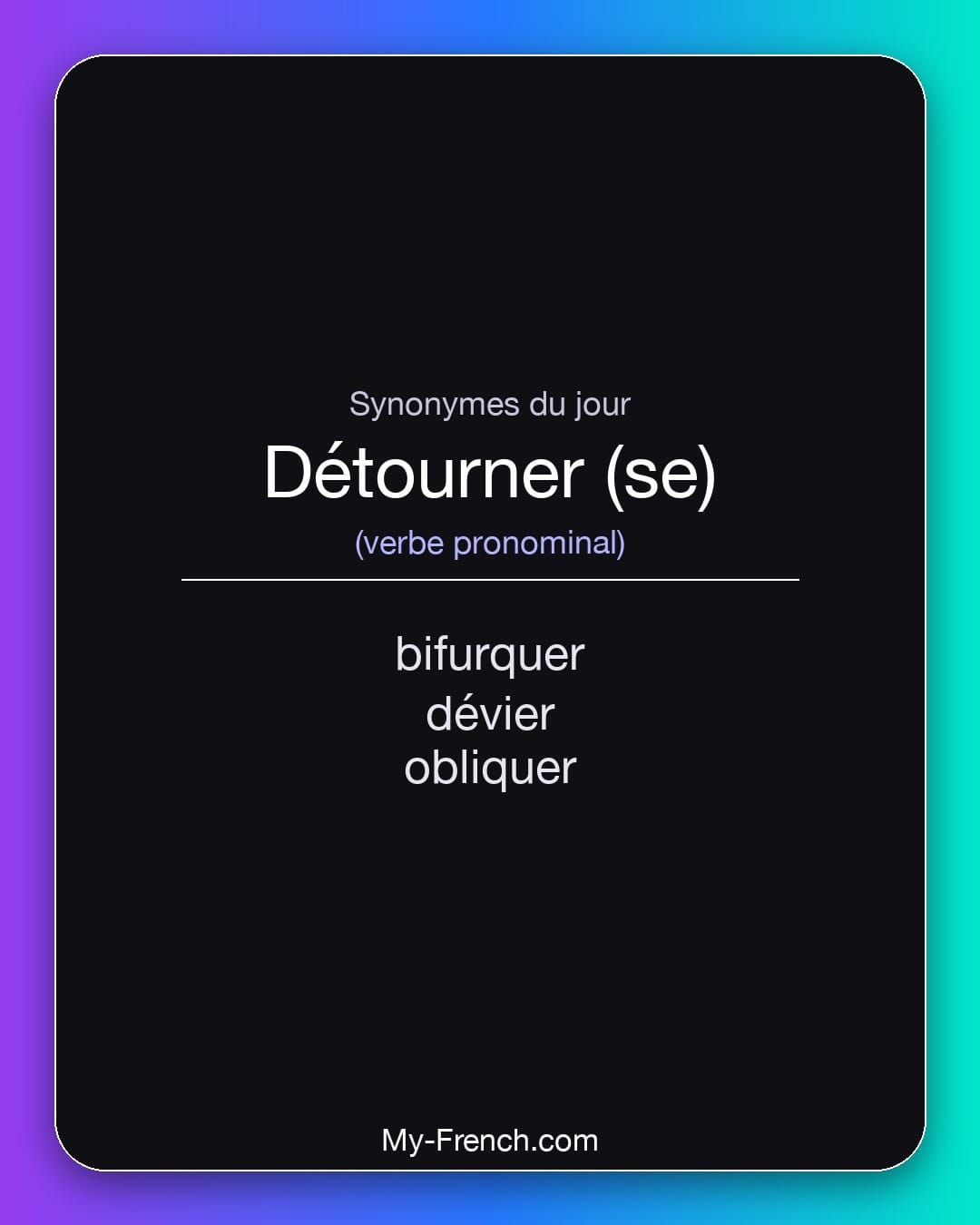Synonymes de « détourner (se) »