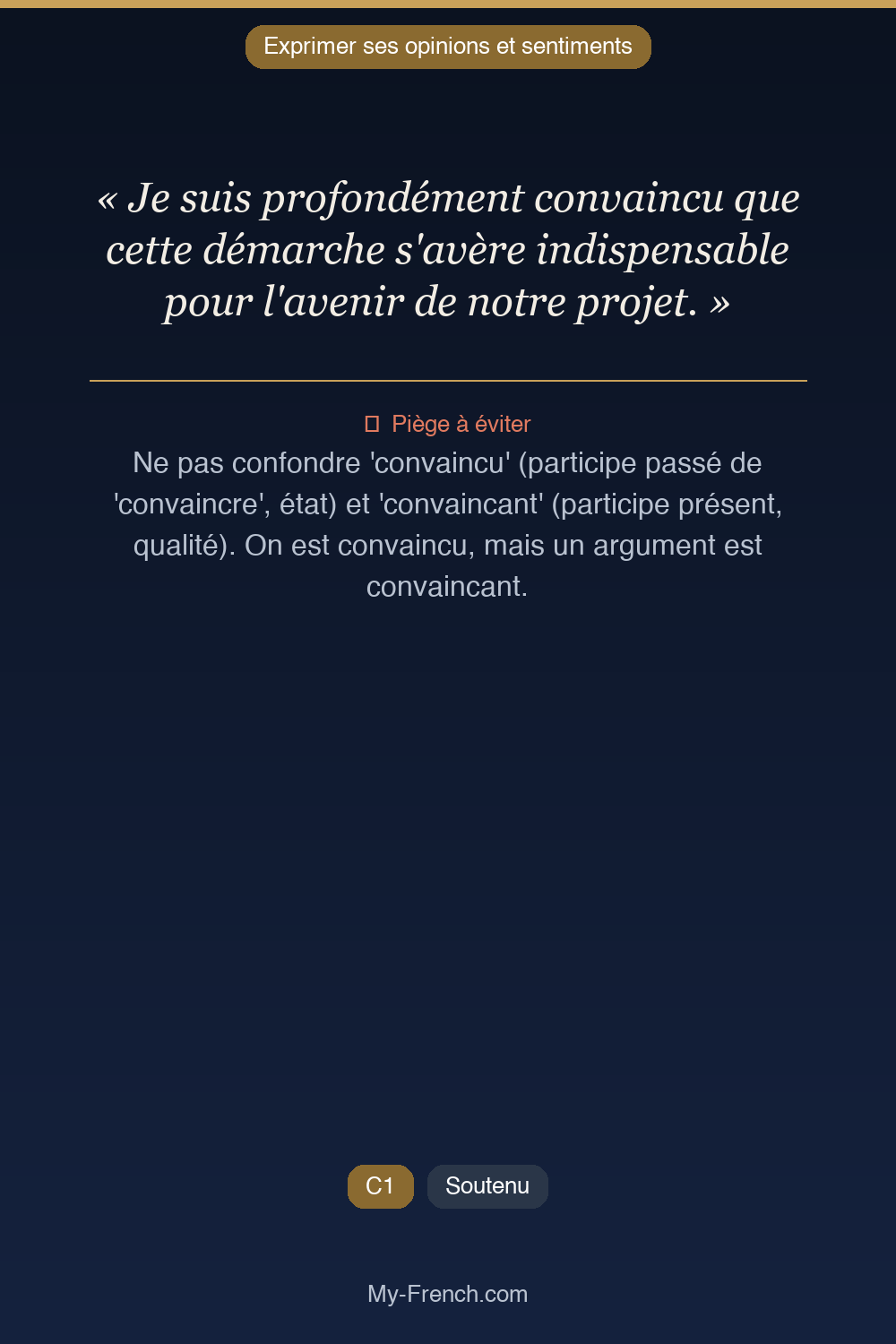 Français des affaires : « Je suis profondément convaincu que cette démarche s'avère indispensabl »