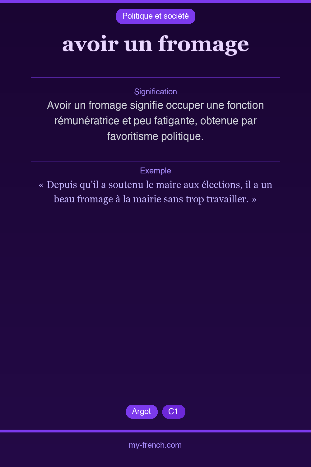 avoir un fromage : que veut dire cette expression ?