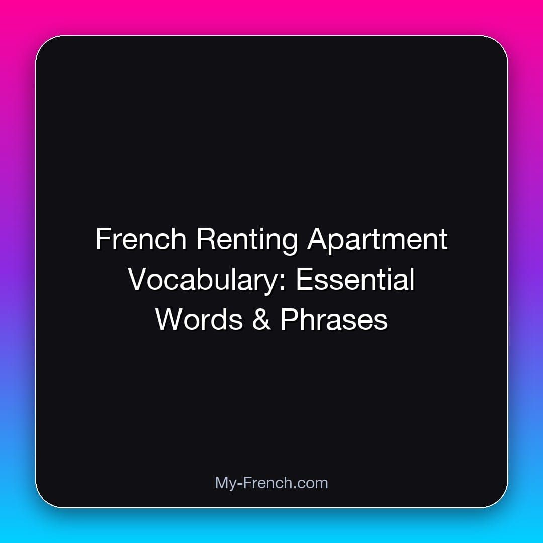 French Renting Apartment Vocabulary: Essential Words & Phrases