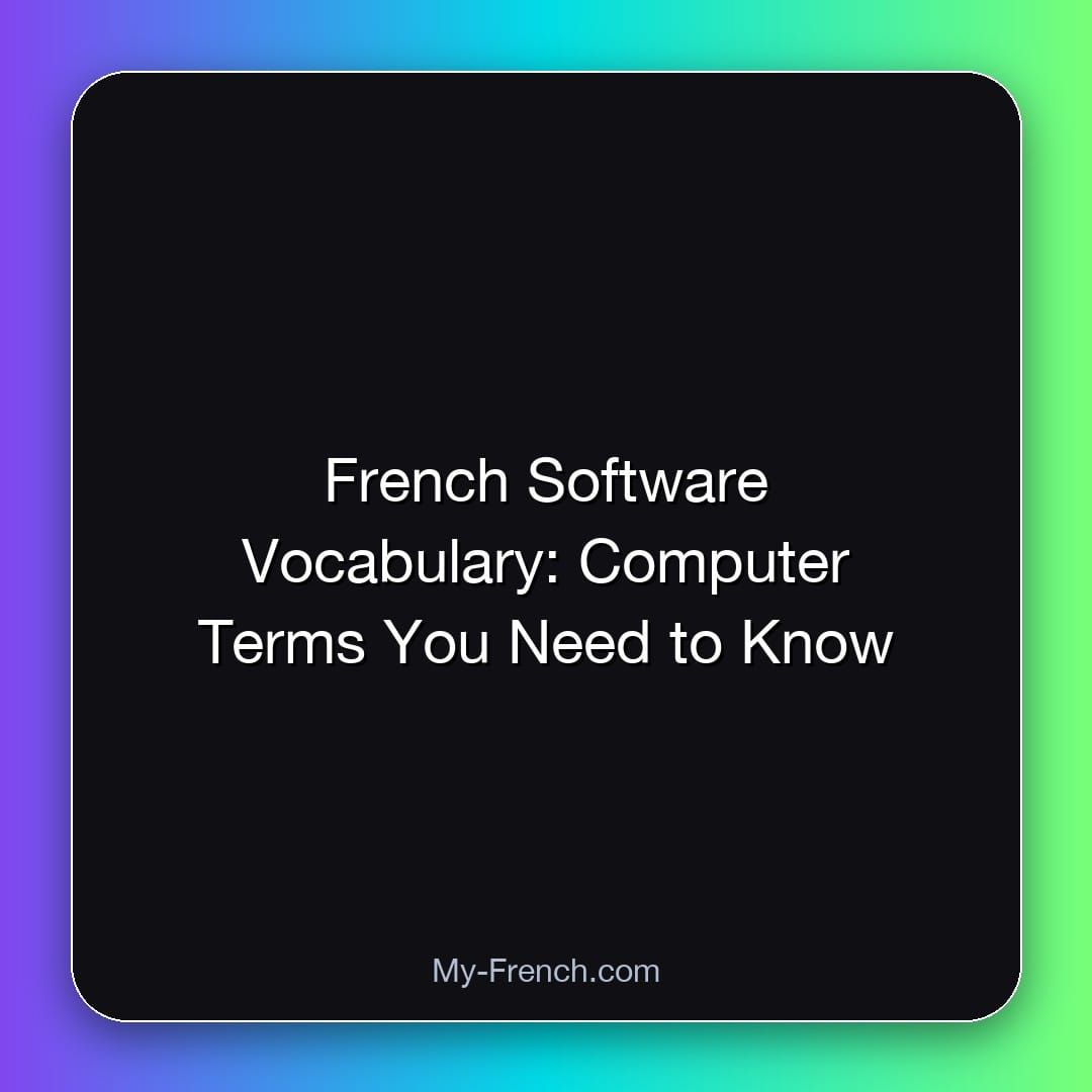 French Software Vocabulary: Computer Terms You Need to Know
