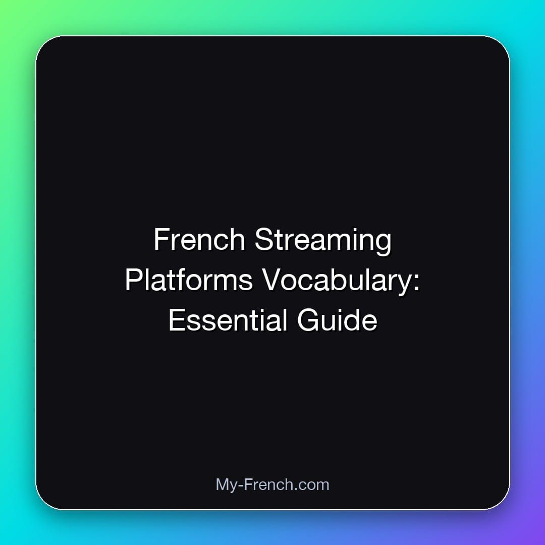 French Streaming Platforms Vocabulary: Essential Guide