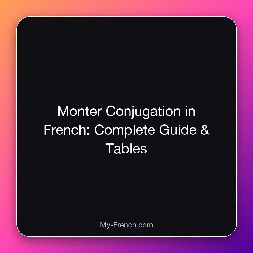Monter Conjugation in French: Complete Guide & Tables