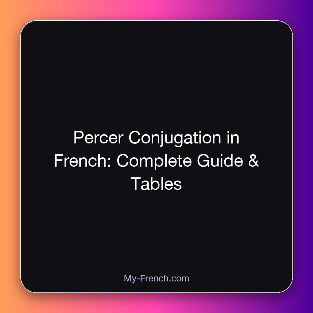 Percer Conjugation in French: Complete Guide & Tables
