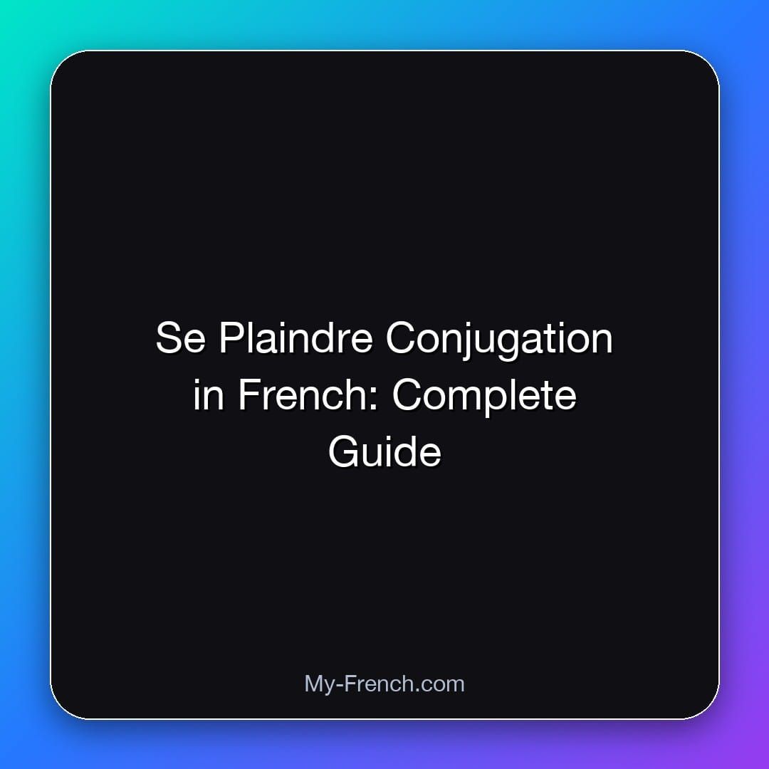 Se Plaindre Conjugation in French: Complete Guide