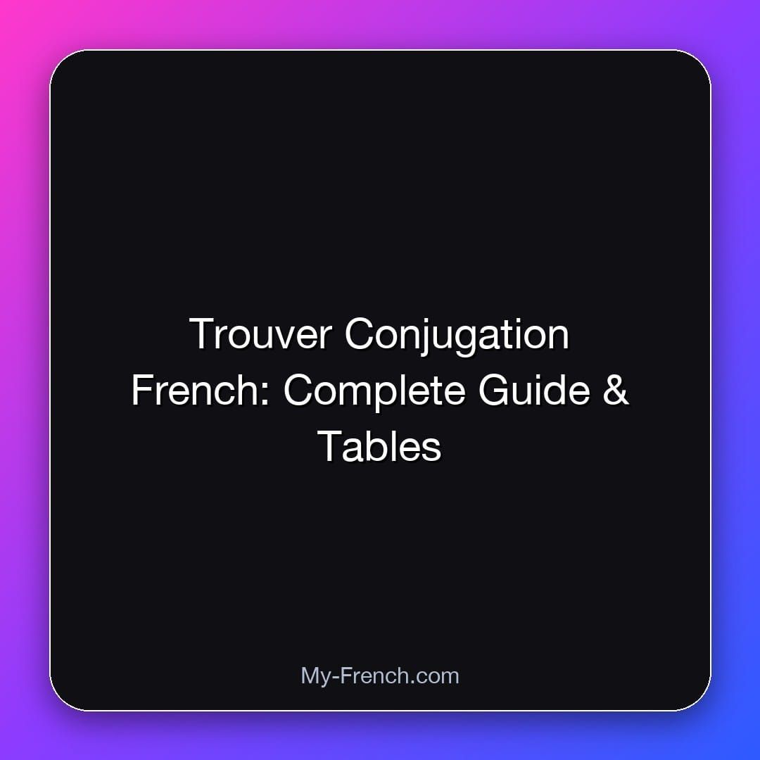 Trouver Conjugation French: Complete Guide & Tables