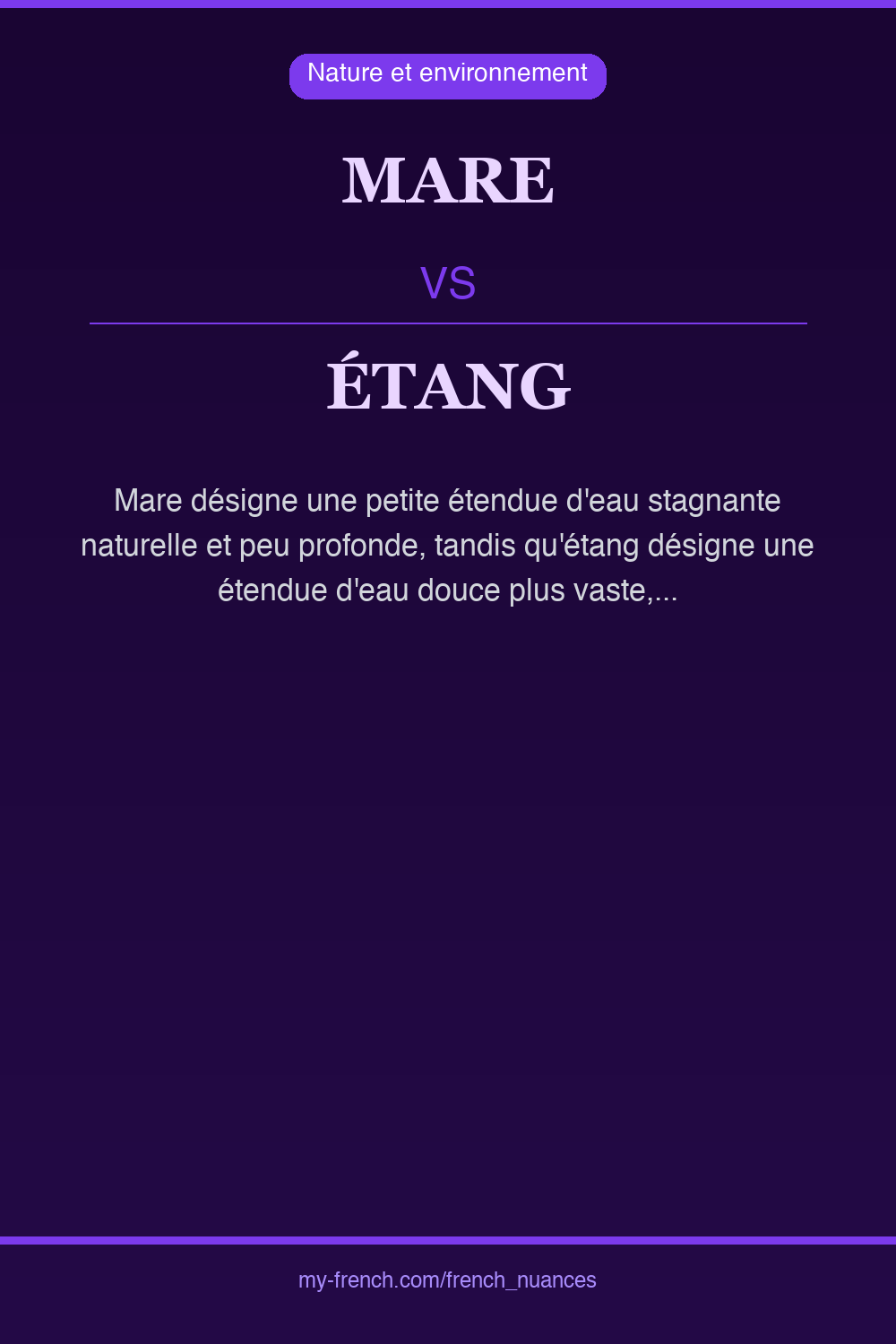 mare vs étang : quelle nuance ?