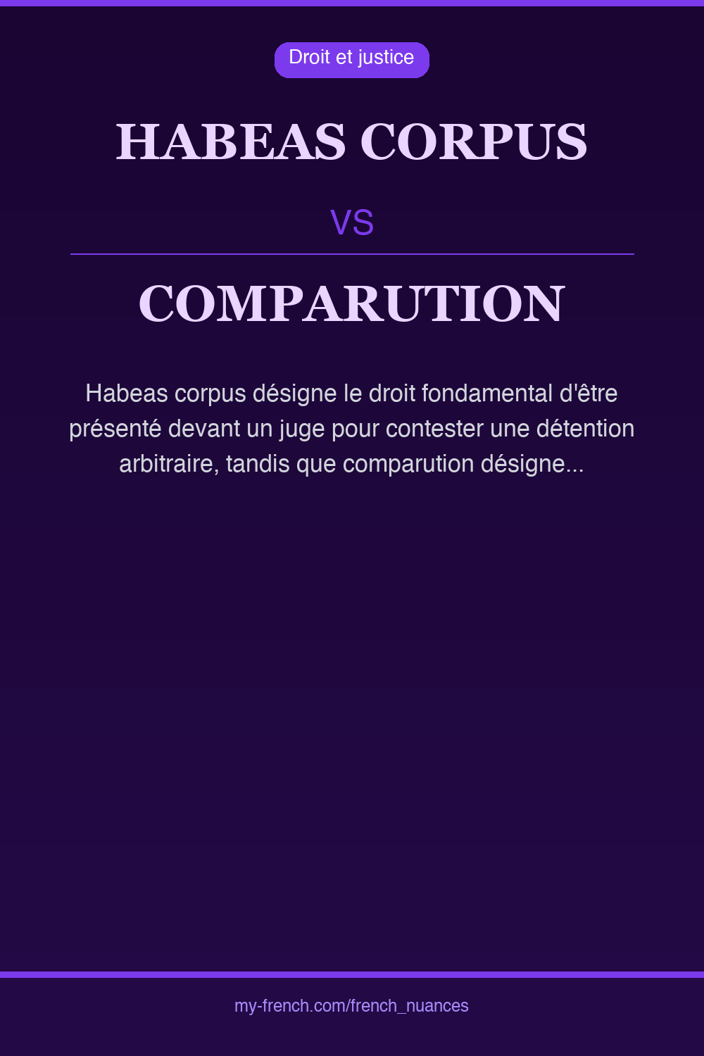 habeas corpus vs comparution : quelle nuance ?