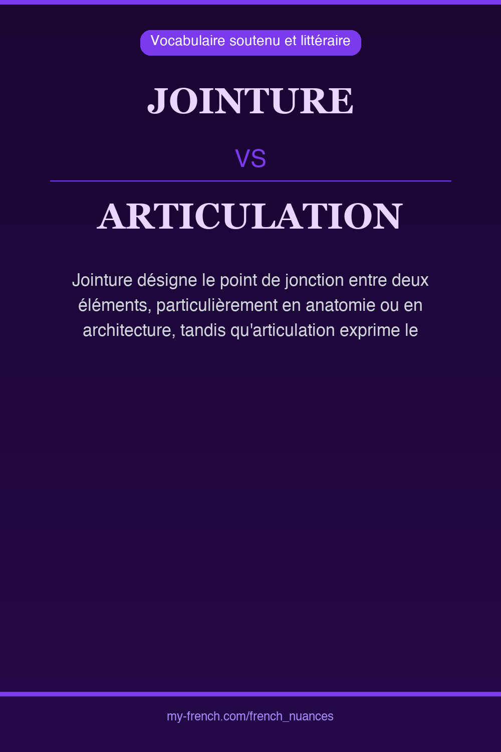 jointure vs articulation : quelle nuance ?